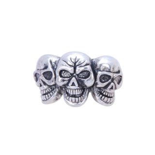 Mens Gothic Skull Head Ring in Size 6 7 8 9 w Gift Box