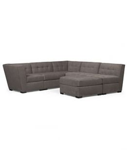 Roxanne Fabric Modular Sectional Sofa, 6 Piece (2 Square Corner Units