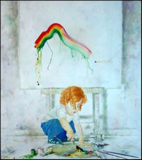 Michael Gorban Art Student Original Oil Painting on Canvas, Child