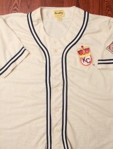 Baseball Kansas City Monarchs Crown Button Down Beige XL Jersey