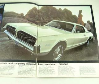 1968 68 Mercury Cougar Brochure GT GT E XR 7