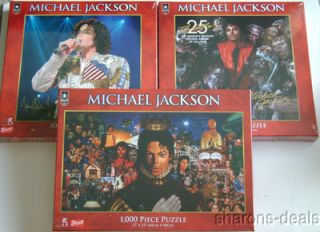 New Michael Jackson Puzzles Set 3 Thriller 1000 500 Piece 17x35 19x19