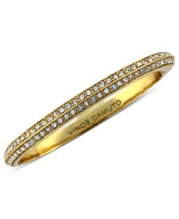 Vince Camuto Bracelet, Gold Tone Glass Crystal Pave Thin Hinged Bangle