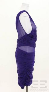 BCBG Max Azria Runway Purple Jersey Mesh Dress Size L