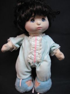 My Child Doll Brown Curly Short Hair Blue Eyes Pajamas w Slippers