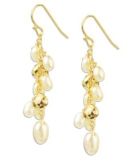 18k Gold Over Sterling Silver Earrings, Cultured Freshwater Pearl (5