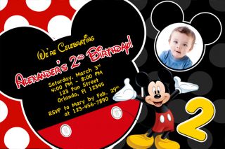 Mickey Mouse Clubhouse First Birthday Shower Party Custom Invitation