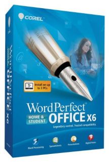 New Corel WordPerfect Office x6 Home Student CD ROM