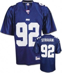 New York Giants Strahan 92 on Field Reebok Jersey Medium