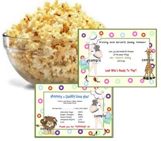 30 baby shower microwave popcorn wrappers personalized