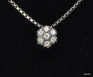 New $1 540 Damiani 18K White Gold Diamond Flower Pendant Necklace Sale