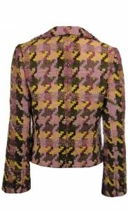 Sutton Studio Women Wool Blend Textured Houndstooth Blazer Jacket
