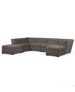 Roxanne Fabric Modular Sectional Sofa, 6 Piece (Square Corner Unit