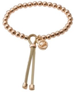 Michael Kors Bracelet, Tri Tone Beaded Leather Bracelet   Fashion