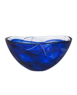 Kosta Boda Crystal Bowl, Contrast Blue Medium   Bowls & Vases   for