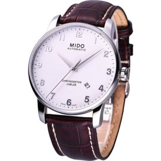 Mido Baroncelli Jubilee Mechanical Automatic Cosc Swiss Watch White