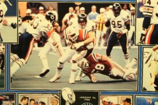 1986 Chicago Bears 22 x 34 World Champs Poster Super Bowl XX Payton