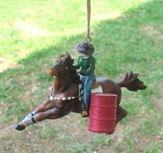 new rodeo barrel racer horse xmas ornament by midwest importers