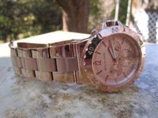 Michael Kors Womens Rose Gold Chronograph Watch MK5314 F40