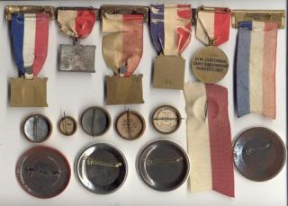 16 Post WWI to 1950 Army Engineer Reunion Ribbons Badges & Celluloid