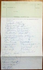 Senators Signed Team Sheet 31 Autographs Gil Hodges Kirkland