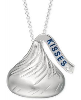 Sterling Silver Hersheys Kiss Necklace, Diamond Accent Medium Pendant