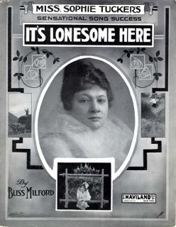 ITS LONESOME HERE   1916   By Bliss Milford. Cover Art Work By