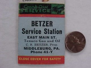 1940 50s Era Middleburg,Pennsylvania Texaco Gas & Oil service station