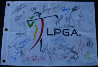 LPGA Golf Flag Autographed by 27 Supertars Michelle Wie w Proof