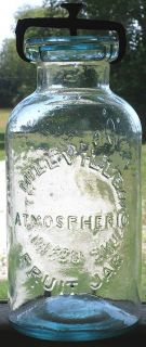 Millville Atmospheric Fruit Jar 56 oz Sharp All Original