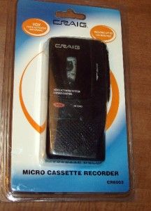 Craig Vox Voice Activated Micro Cassette Recorder 120 Minutes New in