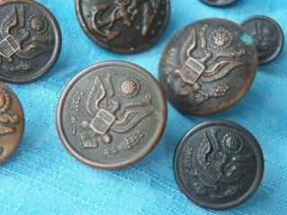 BUTTON LOT WW2 WW1? US ARMY US NAVY USN UNIFORM OLD VINTAGE SEWING