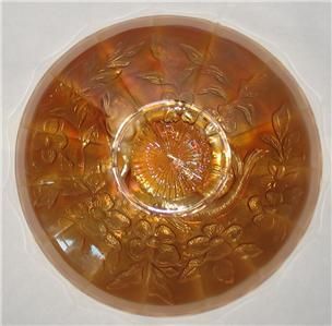 Millersburg Marigold Carnival Glass Trout Fly Bowl