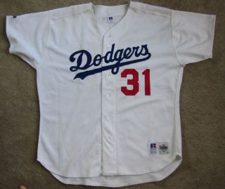 Mike Piazza Dodgers Hand Signed Russell Athletic Home Jersey Sz 52 No