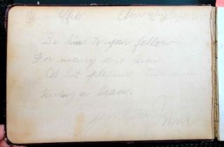 1889 Antique Effie Scott Autograph Album Ebervale Plymouth PA