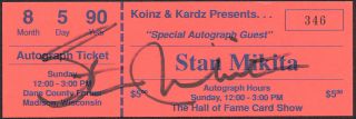 Stan Mikita Blackhawks Hockey Hand Signed Autographed Autograph Ticket