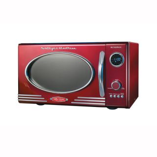 Retro Series Microwave Oven Red Silver from Brookstone