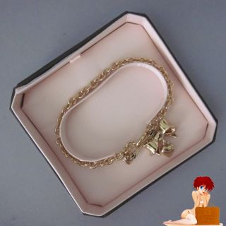 Boxed Juicy Couture Bow Heart Wish Bracelet Gold YJRU5044 $42