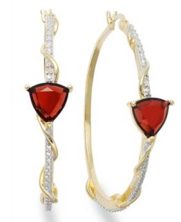 Victoria Townsend 18k Gold Over Sterling Silver Earrings, Garnet (6 ct