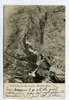 Climbing Mountains Mineral Wells Texas Postcard 1908 Un