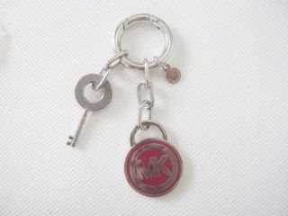 Auth Red Silver Michael Michael Kors Key Chain Grey Keychain