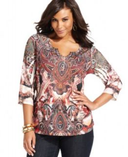 Style&co. Plus Size Printed Top & Straight Leg Jeans   Plus Sizes
