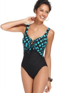 Miraclesuit Swimsuit, Polka Dot Print Maillot One Piece