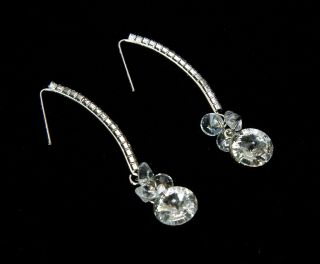 18K White Gold Filled Swarvoski CZ Dangle Earrings