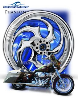 Moto Phantom Chrome Custom Motorcycle Wheels Harley Fatboy PM
