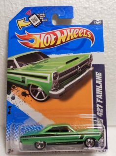 HOT WHEELS 2012 #112 MUSCLE MANIA FORD 66 FORD 427 FAIRLANE GREEN W