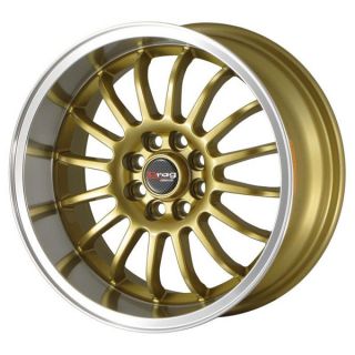 Drag Wheels Dr 41 15x7 4x100 ET10 Gold Rims Hellaflushed Integra XB