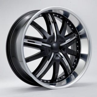 22inch Rims and Tires Wheels Car Truck Star Black 112