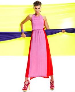 W118 by Walter Baker Dress, Sleeveless High Neck Colorblocked Maxi A