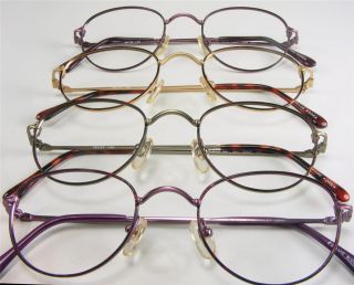 Rim Eyeglass Frames Vtg 4 Colors Tortoise Wine Violet Antique Gold 48